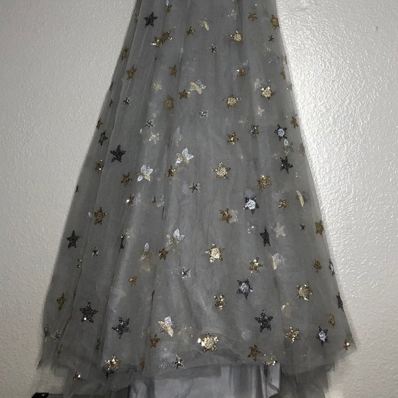 Willow by Watters Orion Inspired Long Silver Starry Wedding Dress - Picture 3 of 6
